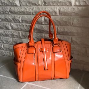 Orange satchel Handbag